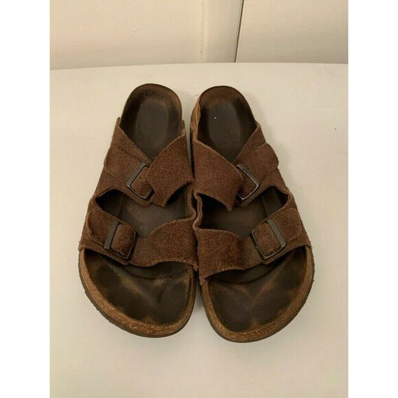 Birkenstock 353029 Jamie Sz 11m sandels brown suede leather 2 buckles preowned main image 8